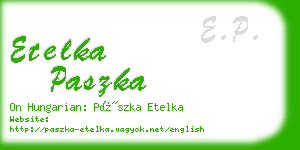 etelka paszka business card